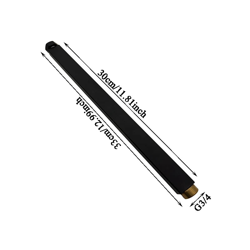 20/30/40/50cm Square Extension Tube G3/4 Bathroom Shower Faucet