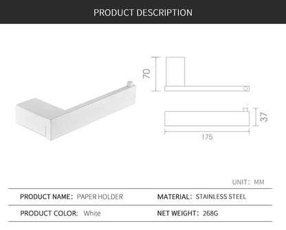 Bathroom Hardware White Wall Mounted Toilet Roll Paper