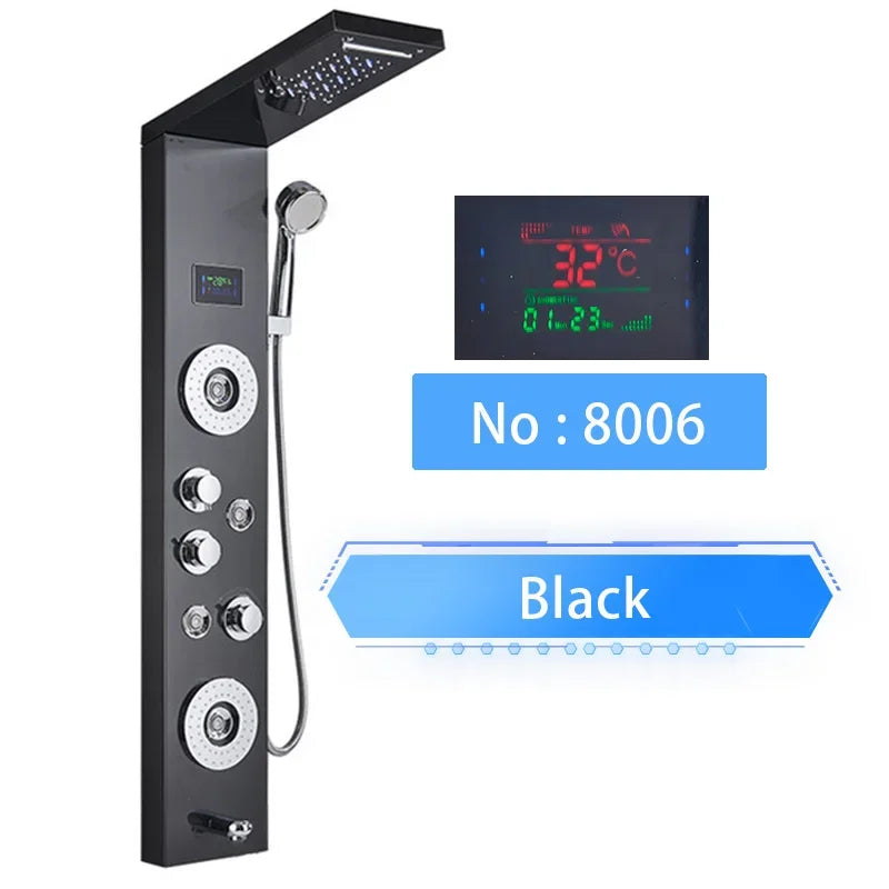 Led Shower Panel Digital Display Shower Faucet System