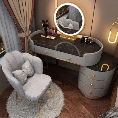 Pink White Vanity Table Women Luxury Nail European
