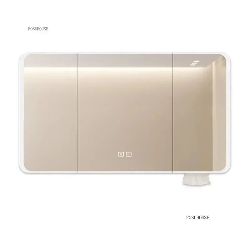 Minimalist Modern Arc-Shaped Smart Bathroom Mirror Cabinets