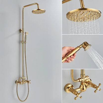 Golden Shower Bathroom Bath Shower Faucet Brass Swivel