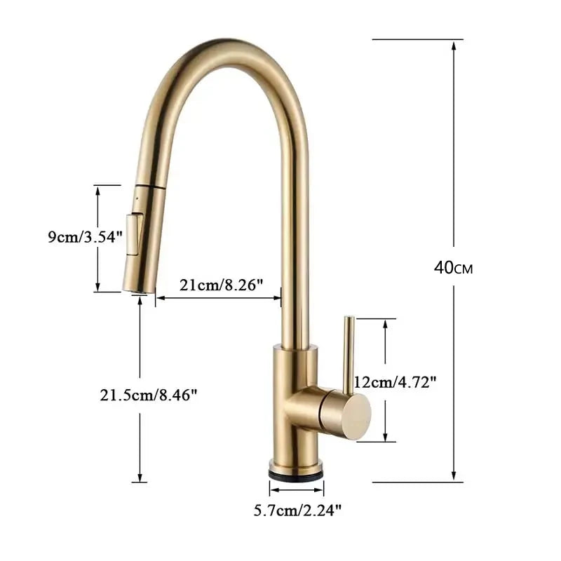 Pull Out Touch Sensor Faucet 360 Rotation Smart