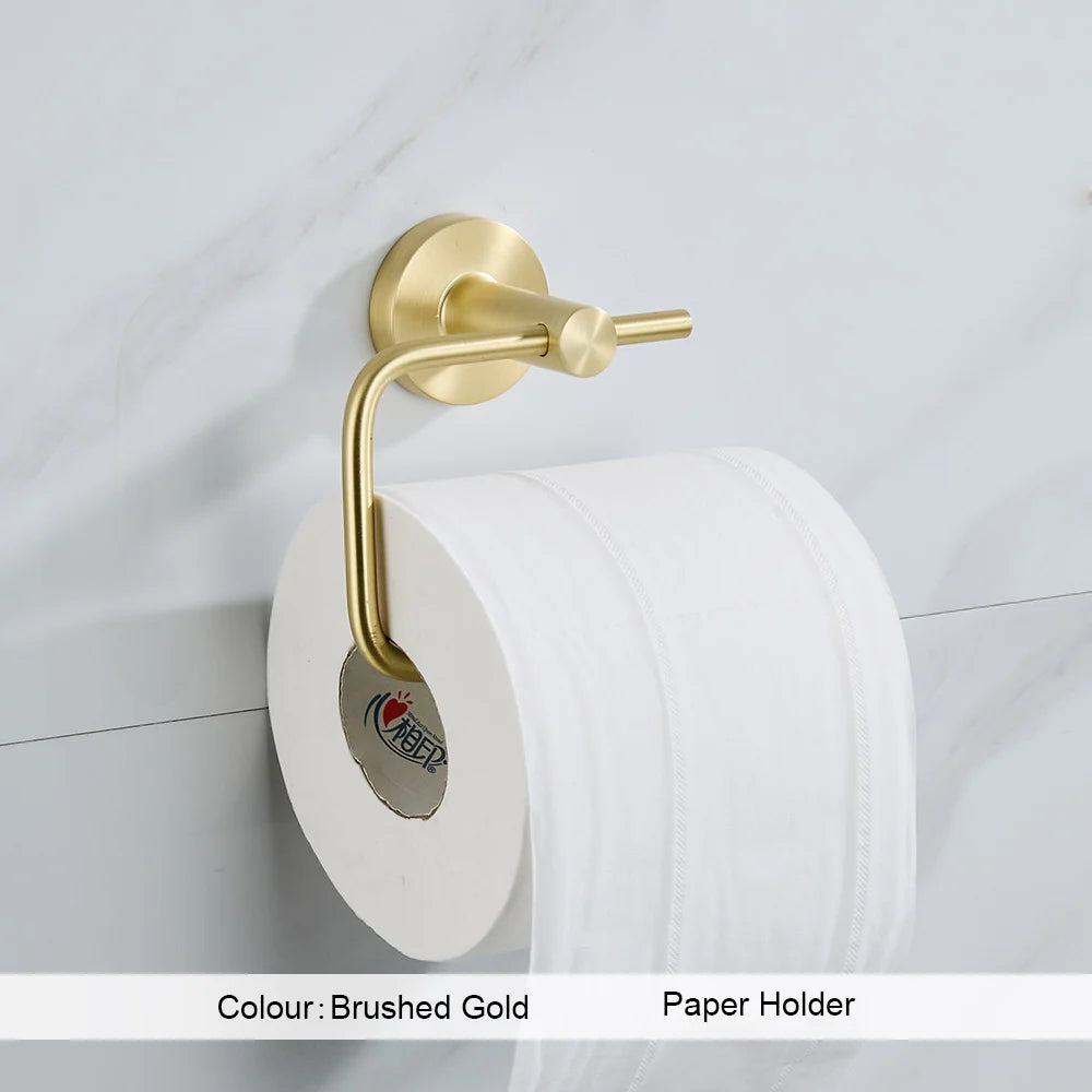 Brushed Gold Wall Mount Shelf Toilet Bath Hardware