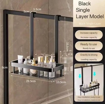 1pc 2-Tier Hanging Shower Caddy Over Door Bathroom