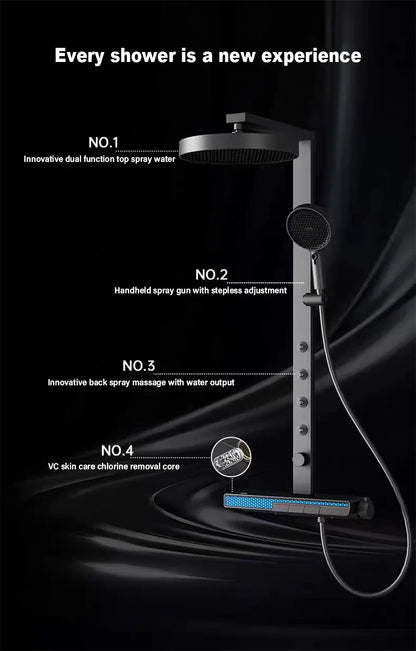 Luxury Spa Jet Shower System Led Display Copper