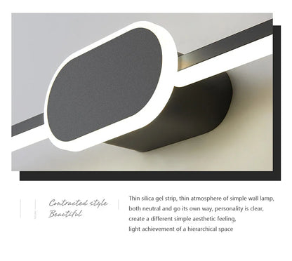Modern Luxury Bathroom Wall Lamp Black White Aluminum