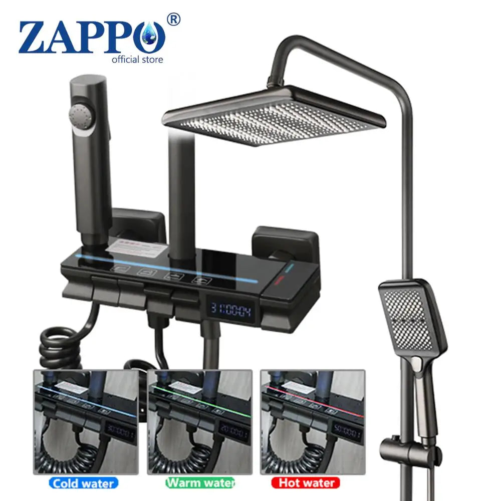 Zappo Led Digital Display Shower System Bathroom Shower