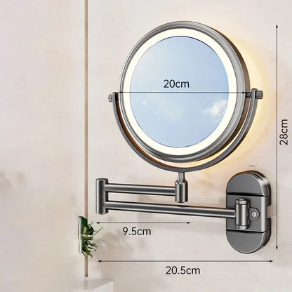 Rotatable Led Light Suction Cup Makeup Wall Mirror