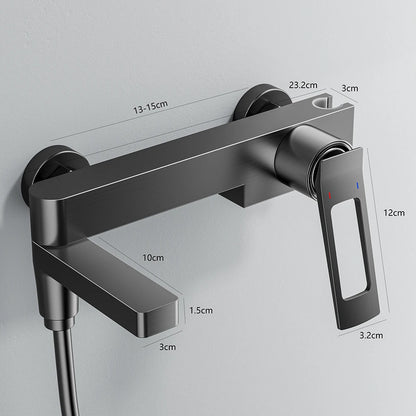 Black Waterfall Bathtub Shower Faucets Wall Mount Shower