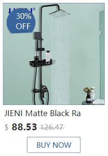 Jieni Rainfall Shower Faucet Brushed Gold Bathroom Shower