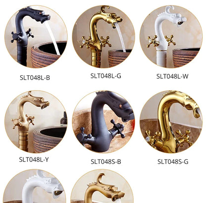 Zgrk Chinese Dragon Basin Faucet Bathroom Deck Mounted