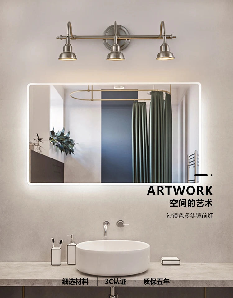 Led Mirror Headlight Anti Fog Mirror Cabinet Bathroom