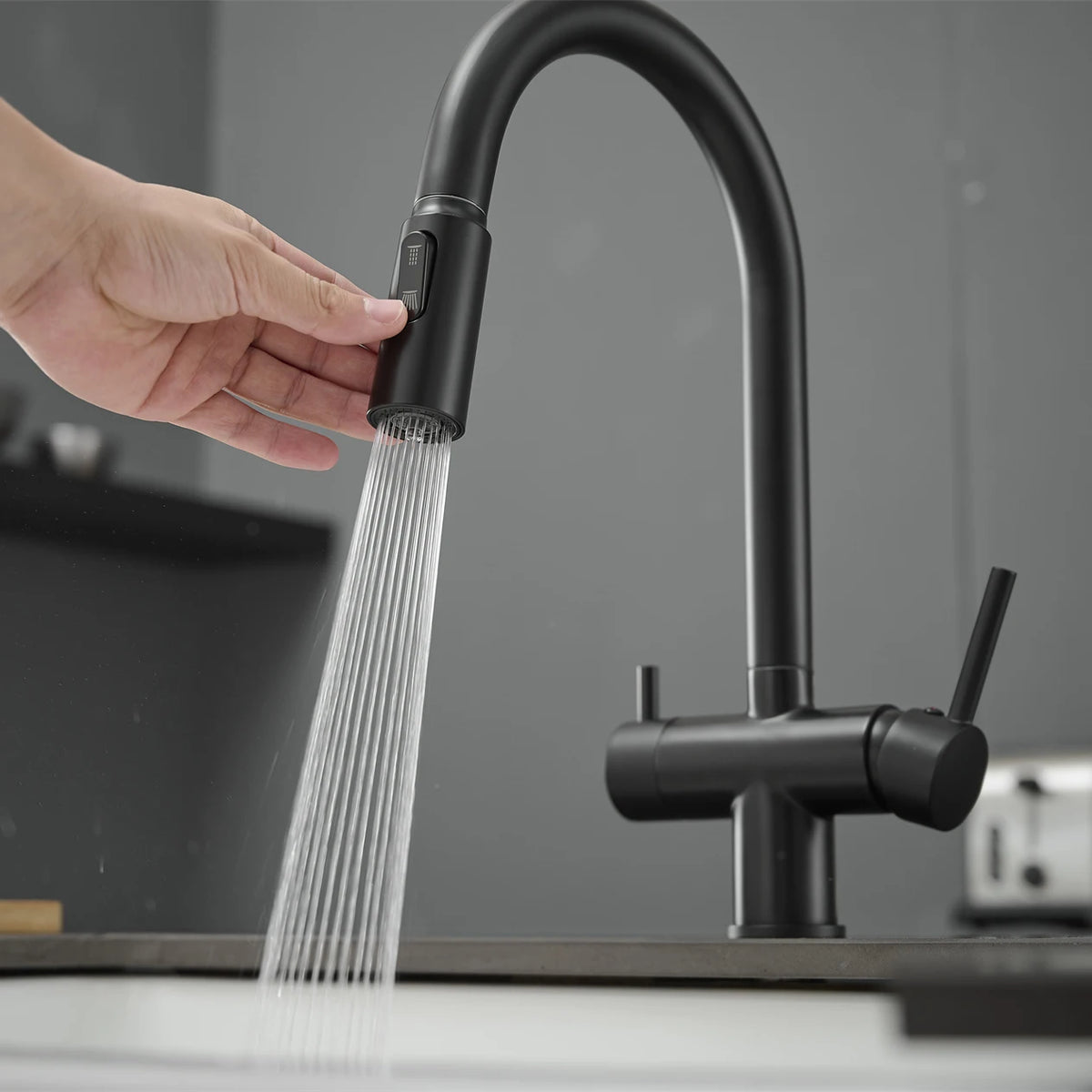 Pure Water Pull Out Filter Sink Faucet Pull