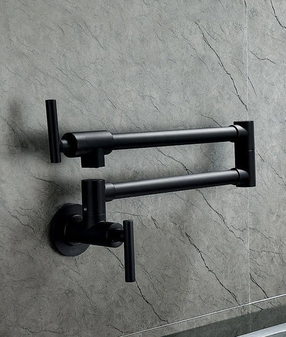 Black Wall Mounted Pot Filler Faucet Swivel Folding