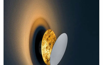 Modern Texture Designer Round Wall Lamp Rotatable Black