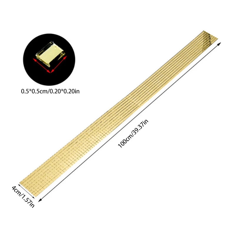 4x100cm Creative Diy Glass Mirror Stickers Mosaic Glass