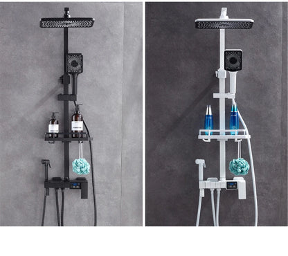 Piano Digital Display Thermostatic Bathroom Shower Cold Brass