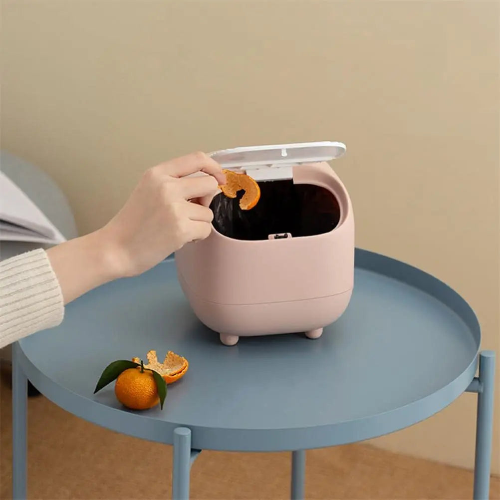 Mini Trash Can Lid Cute Ninja Desktop Trash