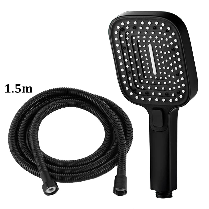 Square 3-Mode Pressurized Shower Head Large Panel Bathroom