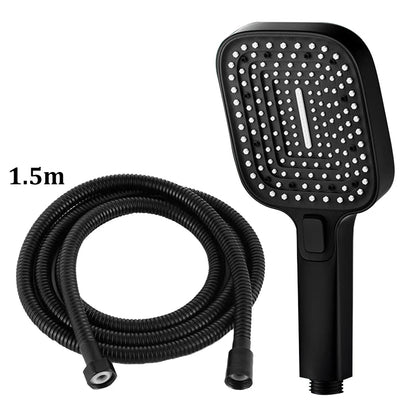 Square 3-Mode Pressurized Shower Head Large Panel Bathroom