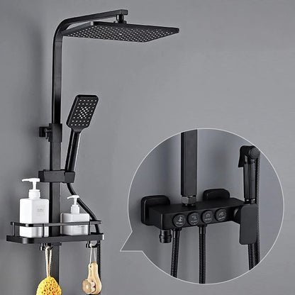 Luxury Cold Digital Bathroom Shower System Thermostatic Brass