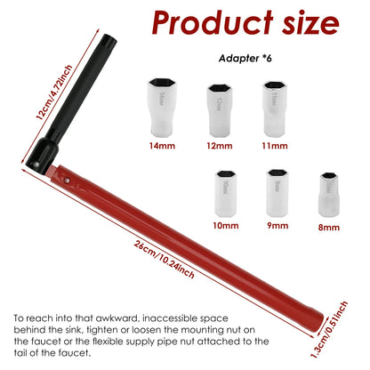 Carbon Steel Tap Wrench Adapter Bathroom Sink Faucet