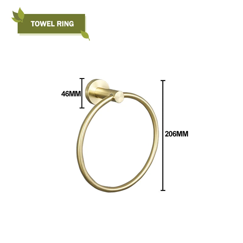 Brushed Gold Wall Mount Shelf Toilet Bath Hardware