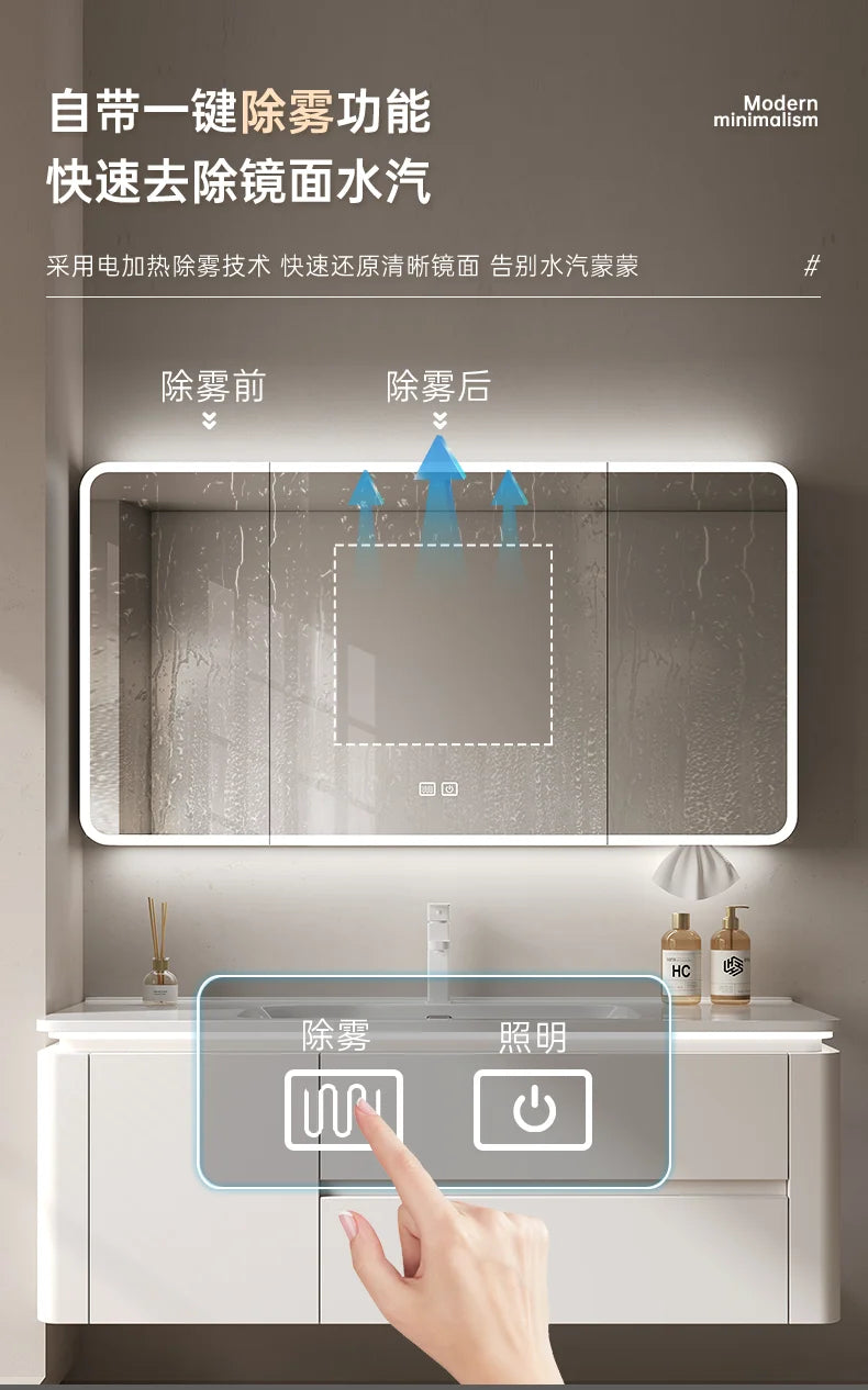 Led Light Ensuite Bathroom Cabinet Basin Designs Mirror