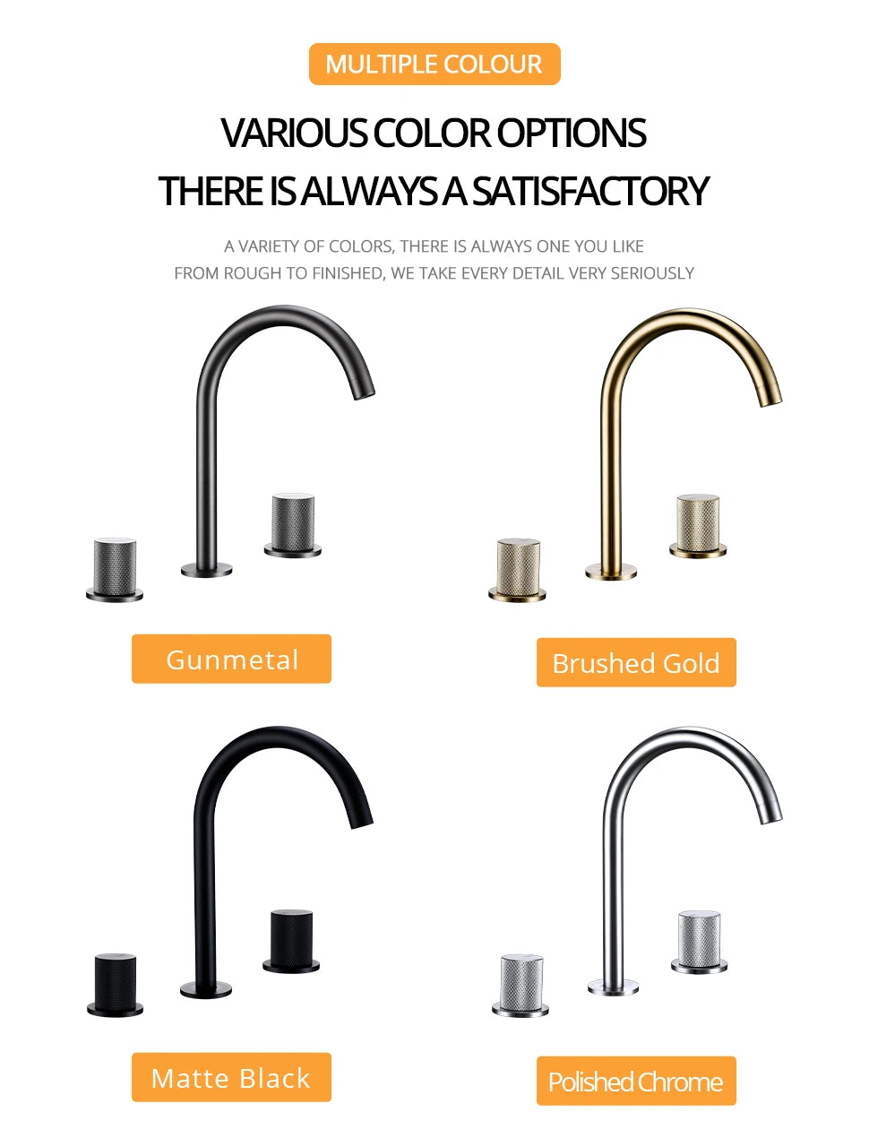 Basin Faucet Cold Tap Bathroom Knurled Double Handle