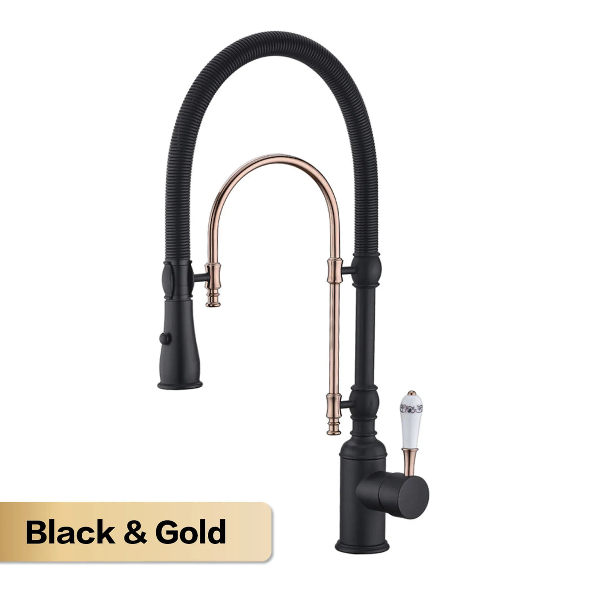Aitana Luxury Golden Brass Faucet Retro Design Handle