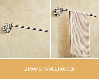 Ellen Golden Crystal Bathroom Hardware Adjust Towel Rack
