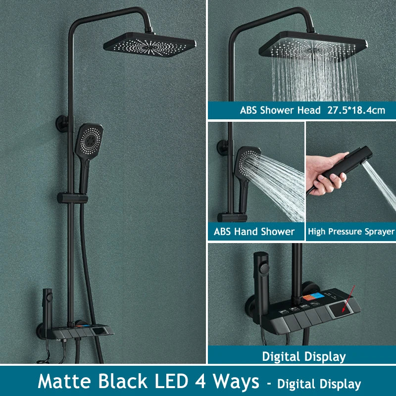 Rainfall Bathroom Shower System Digital Piano Key Shower