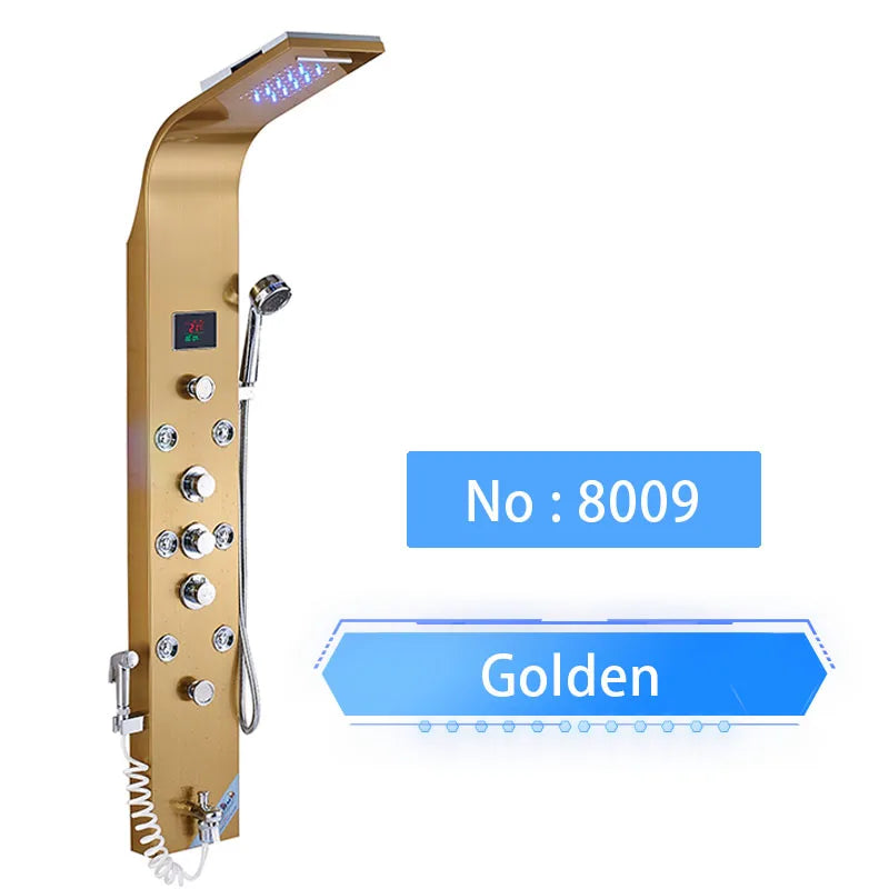 Shinesia Led Shower Panel Rainfall Bathroom Column Mixer