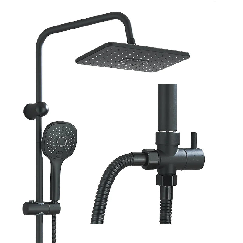 Chrome Simple Rainfall Shower Faucet High Pressure Stainless