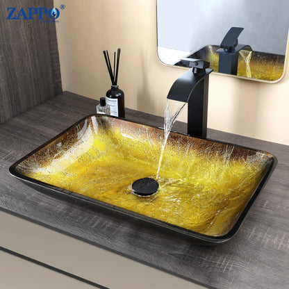 Kemaidi Big Tempered Glass Basin Sink Washbasin Bathroom