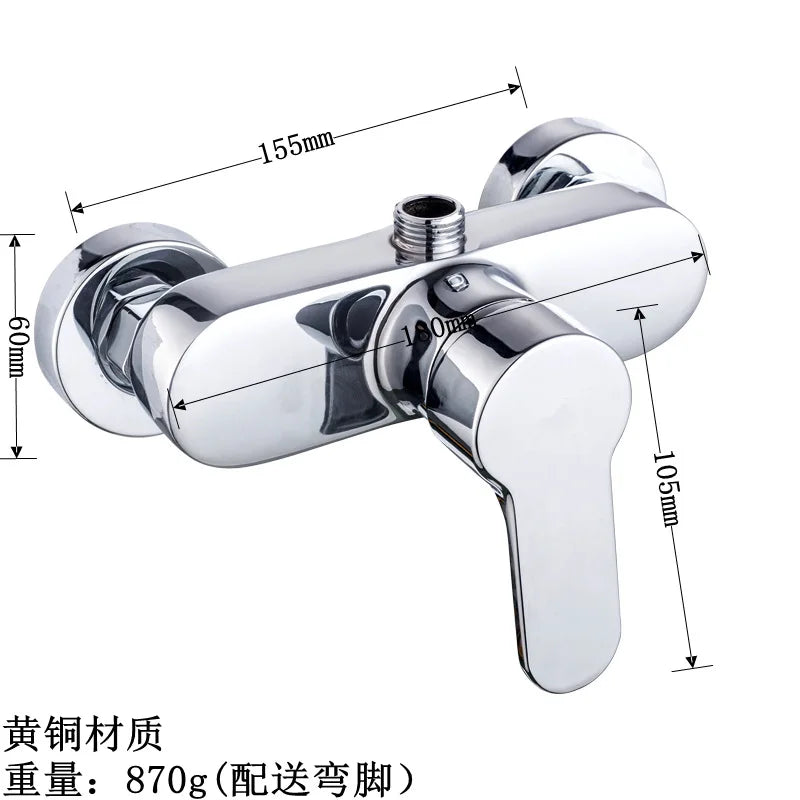 Brass Shower Faucet Mixer Valve Shower Head Hidden