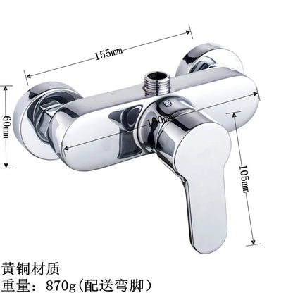 Brass Shower Faucet Mixer Valve Shower Head Hidden