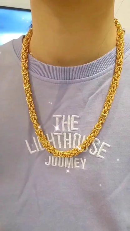 Unisex 24k Au999 Real Gold Boss Chain Hollow