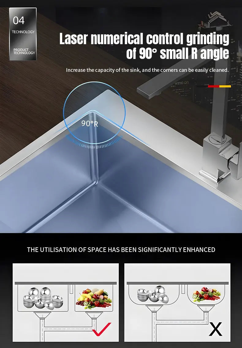 Multi-Functional Large-Capacity 304 Stainless Steel Rectangular