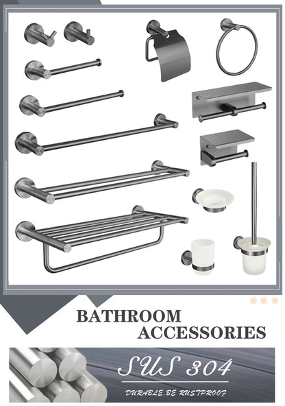 Gray Bathroom Hardware Cup Rack Towel Rack Toilet