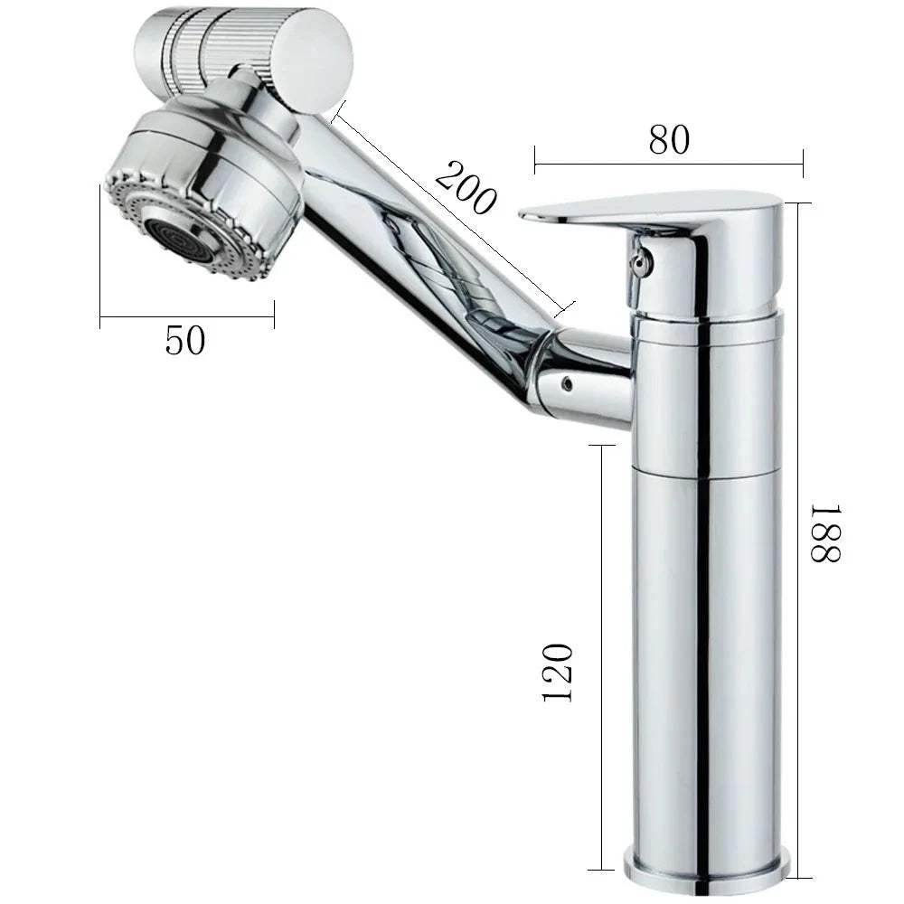 Basin Faucet Modern Bathroom Mixer Tap Black/Chrome Wash