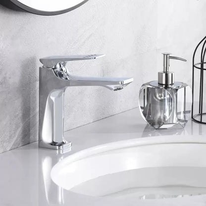 Brass Core Modern Bathroom Sink Faucet Handle Deck