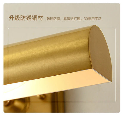 Brass Mirror Front Light Retro Bathroom Vanity Wall