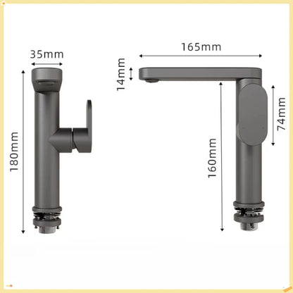 360 Rotation Bathroom Basin Faucet Grey Aluminum Washbasin