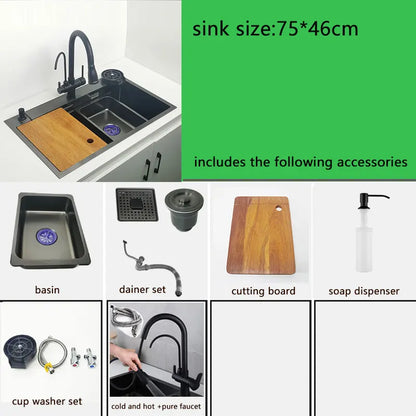 Nano Sink Matte Black Above Mount Washing Basin