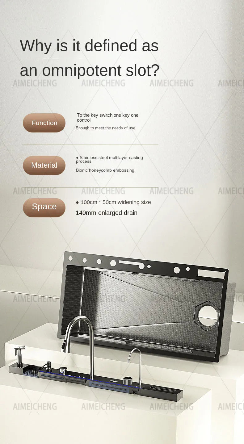 Digital Fly Rain Waterfall Sink Embossed Nano 304