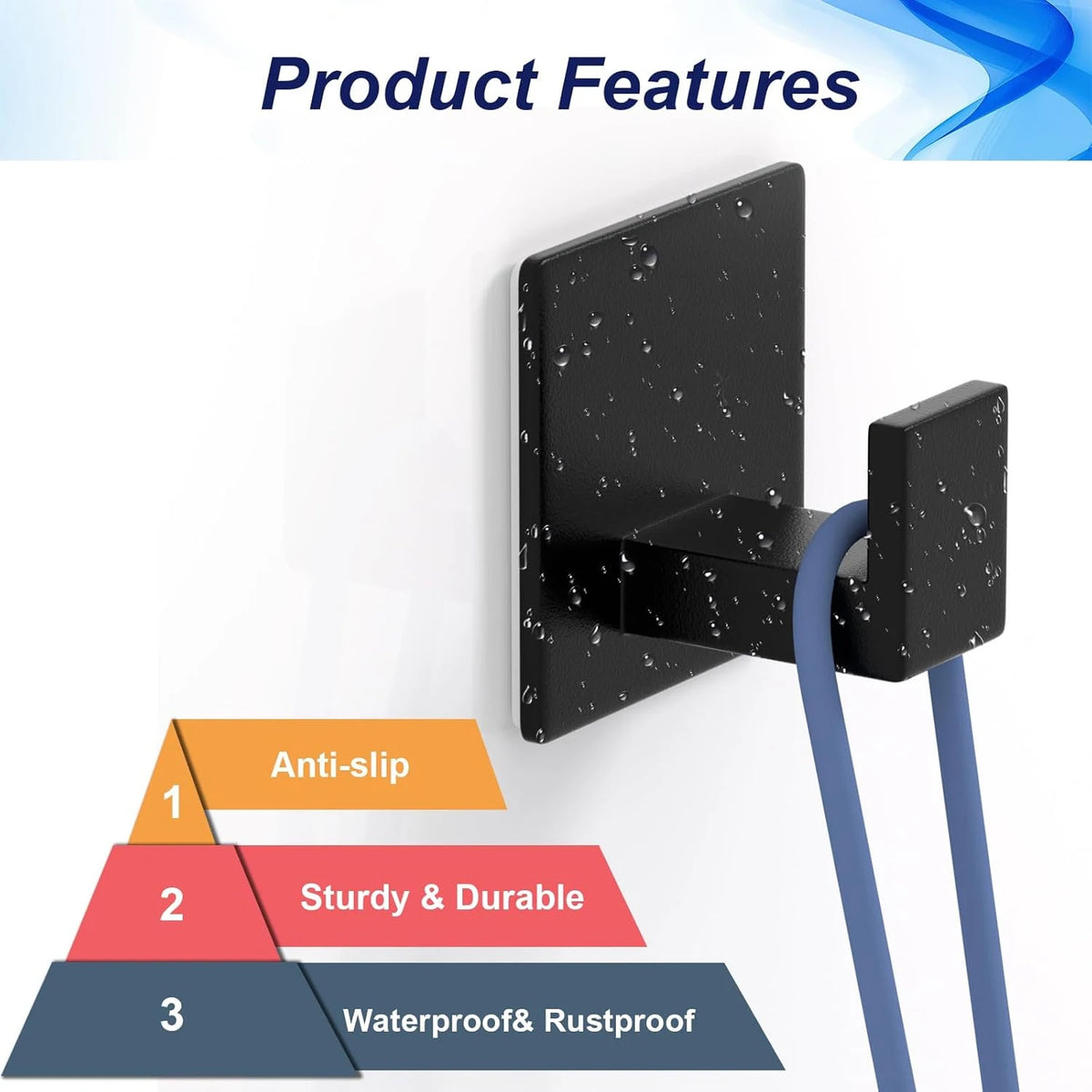 1-4pcs Strong Adhesive Wall Hook Sticker Hanging Coat