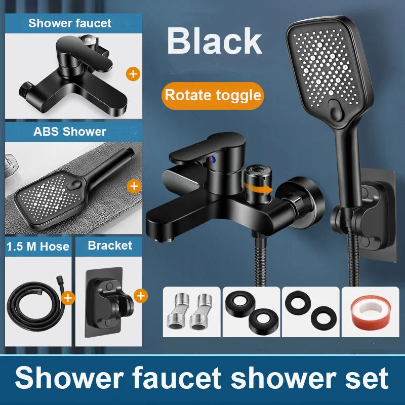 Chrome Bathroom Shower Faucet Brass Wall Mounted Cold