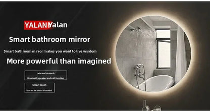Mirror Round Mirror Wall-Mounted Smart Bathroom Mirror Led